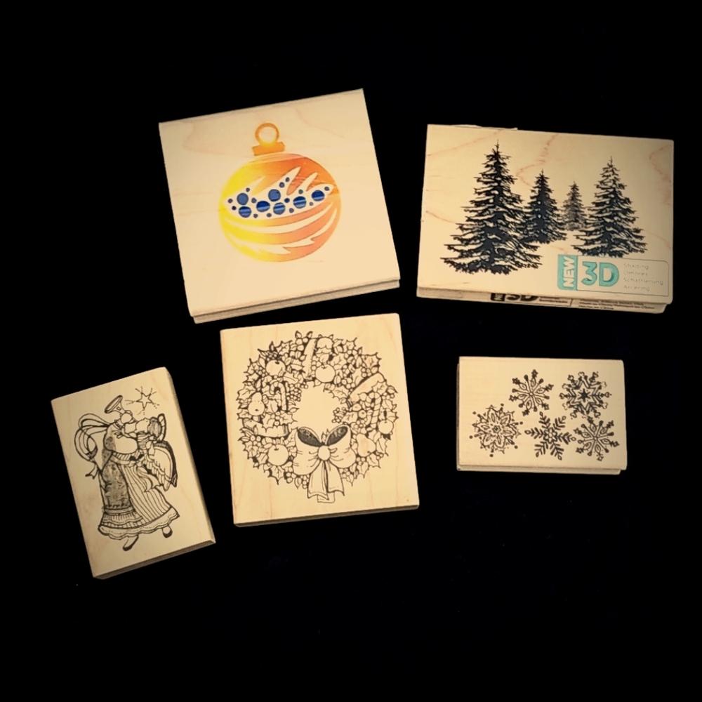 Lot of Holiday Rubber Stamps Crafts Scrapbooking